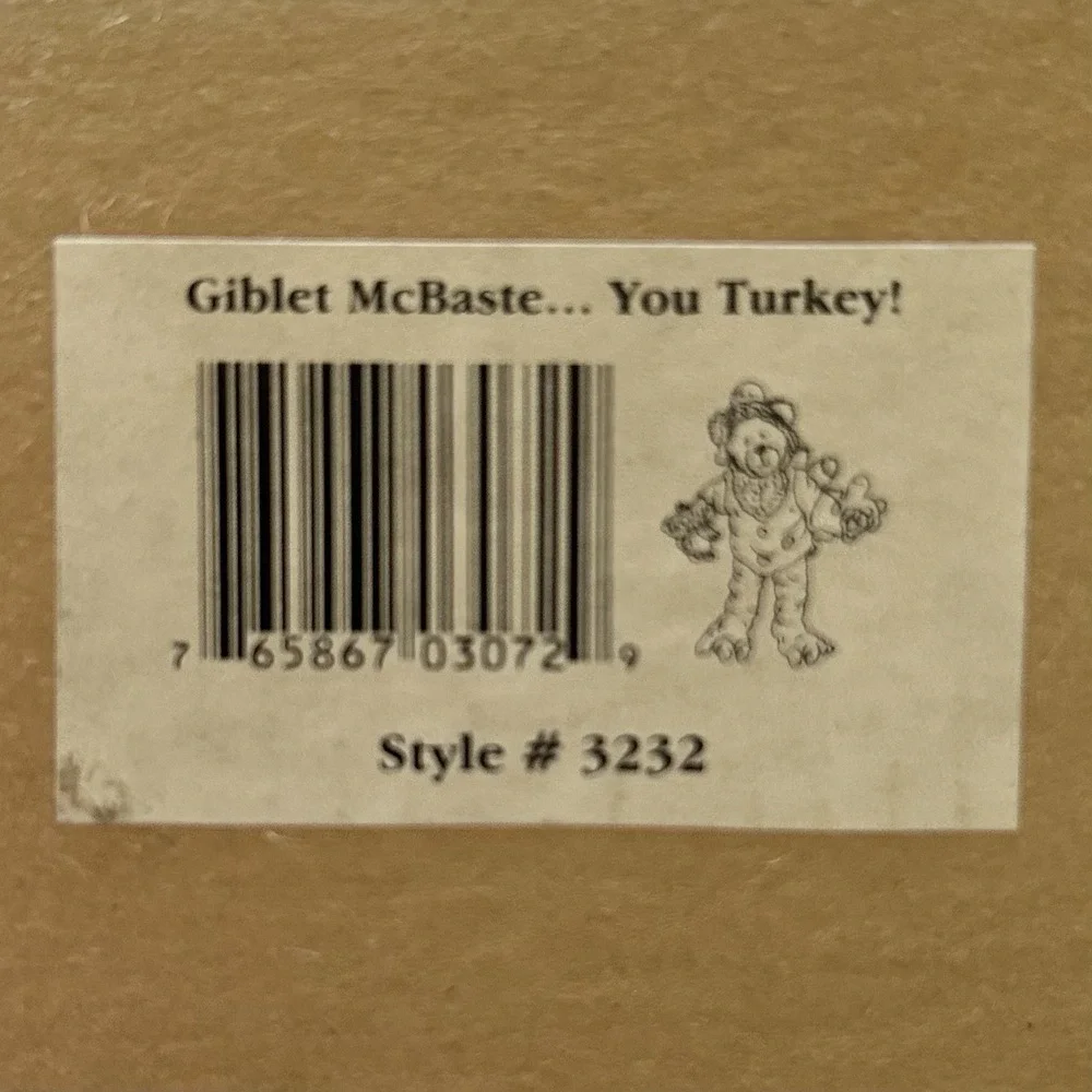 BOYDS SHOE BOX BEARS-Giblet McBaste…You Turkey model 3232 New In Box